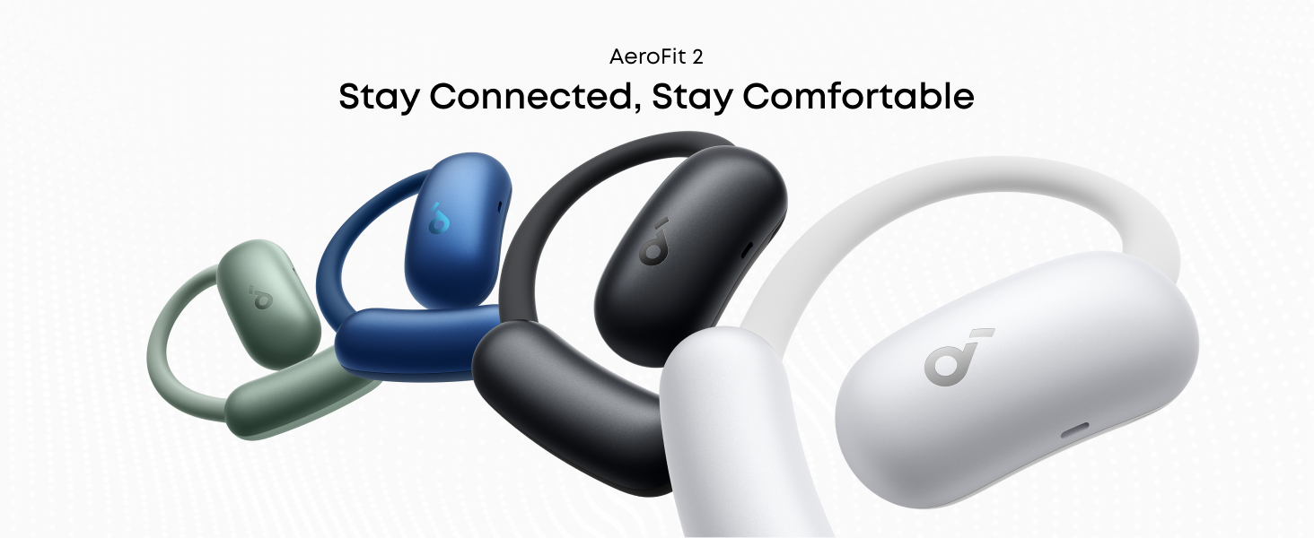 Soundcore AeroFit 2 by Anker,Open-Ear Headphones,Adjustable Ear